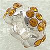 Rhinestone Zinc Alloy European Beads, Donut, plated, without troll & with rhinestone Approx 4mm 