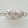 Zinc Alloy Magnetic Clasp, Oval, plated, plating thickness more than 3μm & with rhinestone & single-strand Approx 2mm 