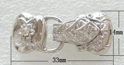 Zinc Alloy Magnetic Clasp, plated, plating thickness more than 3μm & with rhinestone, more colors for choice, 33x14x7.5mm, Hole:Approx 1.5mm, Sold By PC