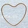 Brass Linking Ring, Heart, plated 