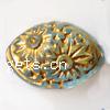 Gold Accent Plastic Beads, Oval, mixed colors, Grade A Approx 1.5mm 