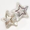 Silver Accent Plastic Beads, Star, clear, Grade A Approx 2mm 