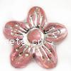 Silver Accent Plastic Beads, Flower, plated, 5 petal & stripe Grade A Approx 1.8mm 