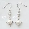 Freshwater Pearl Drop Earring, sterling silver earring hook, white 