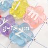 Plastic Alphabet Beads, Flower, with letter pattern, mixed colors Approx 2mm 