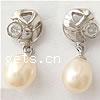 Freshwater Pearl Drop Earring, sterling silver post pin, plated 