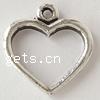 Zinc Alloy Heart Pendants, plated nickel, lead & cadmium free Approx 1.8mm 