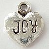 Zinc Alloy Pendant Components, Heart, plated nickel, lead & cadmium free Approx 2mm 