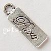 Zinc Alloy Message Pendants, Rectangle, word love, plated nickel, lead & cadmium free Approx 2.5mm 