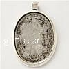 Zinc Alloy Pendant Cabochon Setting, Flat Oval, plated Approx 4mm 