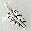 Zinc Alloy Charm Connector, Leaf, plated, 1/1 loop Approx 2mm 