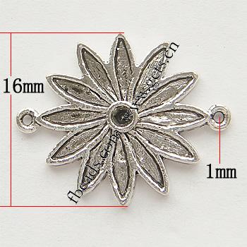 Zinc Alloy Connector Setting, Flower, plated, 1/1 loop, more colors for choice, Hole:Approx 1mm, Sold By PC