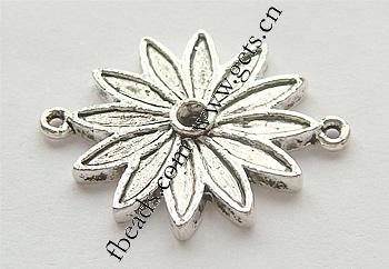 Zinc Alloy Connector Setting, Flower, plated, 1/1 loop, more colors for choice, Hole:Approx 1mm, Sold By PC