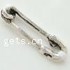 Zinc Alloy Charm Connector, Safety Pin, plated 