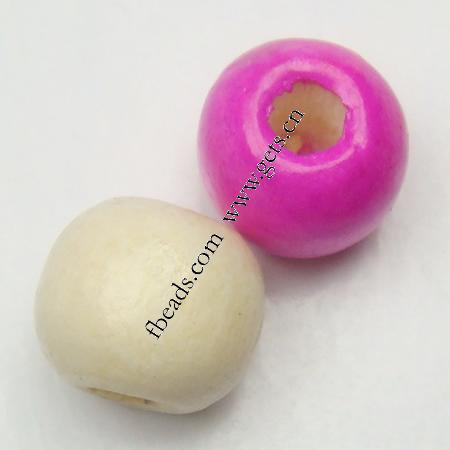 Dyed Wood Beads, Round, painted, different size for choice, more colors for choice, Sold By Bag
