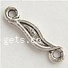 Zinc Alloy Connector Bar, Leaf, plated, 1/1 loop Approx 2mm 