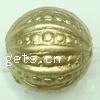Plating Plastic Beads, Round, antique gold color plated, stripe, 14mm Approx 3mm 