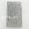 Zinc Alloy Message Pendants, Rectangle, word love, plated Approx 2mm 