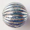Silver Accent Plastic Beads, Round, corrugated, Grade A, 10mm Approx 1.8mm 