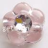 Silber Accent Kunststoff Perlen, Blume, 5 Blütenblatt & Silberdruck, Rosa, Grade A, 7x4mm, Bohrung:ca. 1.6mm, 3900PCs/Tasche, verkauft von Tasche