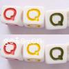 Plastic Alphabet Beads, with letter pattern & mixed, white, Grade A Approx 4mm 