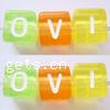 Plastic Alphabet Beads, with letter pattern & mixed, Grade A Approx 4mm 