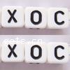Plastic Alphabet Beads, with letter pattern & mixed & four-sided, Grade A, 8mm Approx 4mm 