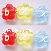 Plastic Alphabet Beads, Flower, with letter pattern, mixed colors, Grade A, 12mm Approx 2mm 