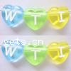 Plastic Alphabet Beads, with letter pattern & mixed, Grade A, 12mm Approx 2mm 