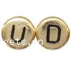 Plastic Alphabet Beads, with letter pattern & mixed, antique gold color, Grade A Approx 1mm 