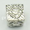 Zinc Alloy European Beads, Cube, plated, without troll Approx 4mm 