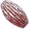 Silver Accent Plastic Beads, Oval, plated, corrugated Approx 2mm 
