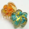 Gold Foil Lampwork Beads, Flower, 5-petal, more colors for choice, 15x10mm, Hole:Approx 2MM, Sold by PC