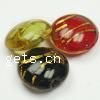 Gold Foil Lampwork Beads, flat round, more colors for choice, 21x10mm, Hole:Approx 2MM, Sold by PC