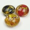 Gold Foil Lampwork Beads, flat round, more colors for choice, 16x9mm, Hole:Approx 2MM, Sold by PC