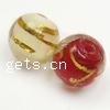 Gold Foil Lampwork Beads, Round Shape, more colors for choice, 12mm, Hole:Approx 2MM, Sold by PC