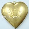 Brass Locket Pendants, Heart, word I love you, plated, with letter pattern Approx 2mm 