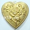 Brass Locket Pendants, Heart, plated, with flower pattern Approx 2mm 