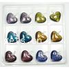 Кулоны Лэмпворк ручной работы, Сердце, Связанный вручную, разноцветный 12ПК/Box, продается Box