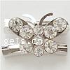 Rhinestone Brass Connector, Butterfly, plated, with rhinestone & 2/2 loop Approx 2.5mm 