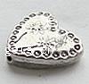 Zinc Alloy Heart Beads, plated, textured nickel, lead & cadmium free, 18mm Approx 1mm 