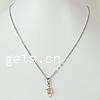 Zinc Alloy Cubic Zirconia Necklace, with Zinc Alloy, oval chain, lead & nickel free Approx 4mm Inch 