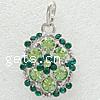 Zinc Alloy Flower Pendants, plated, with rhinestone Approx 4mm 