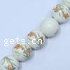 Aufkleber Porzellan Perlen, rund, mit Blumenmuster, 12mm, 1000PCs/Tasche, verkauft von Tasche