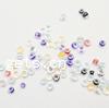 Perles de verre colorées à l'intérieur, perles de rocaille en verre, Rond, coeur coloré, couleurs mélangées Vendu par kg