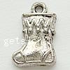 Zinc Alloy Shoes Pendants, Christmas Boot, plated Approx 1.5mm 