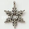Zinc Alloy Christmas Pendants, Snowflake, plated, Christmas jewelry Approx 1.5mm, Approx 