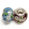 European Lampwork Sterling Silver Core Beads, With 925 Stamp, Rondelle Approx 5MM 