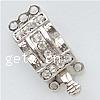 Zinc Alloy Box Clasp, Rectangle, plated  & with Mideast rhinestone nickel, lead & cadmium free Approx 1.5mm 