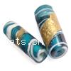 Gold Foil Lampwork Beads, tube Approx 2MM 